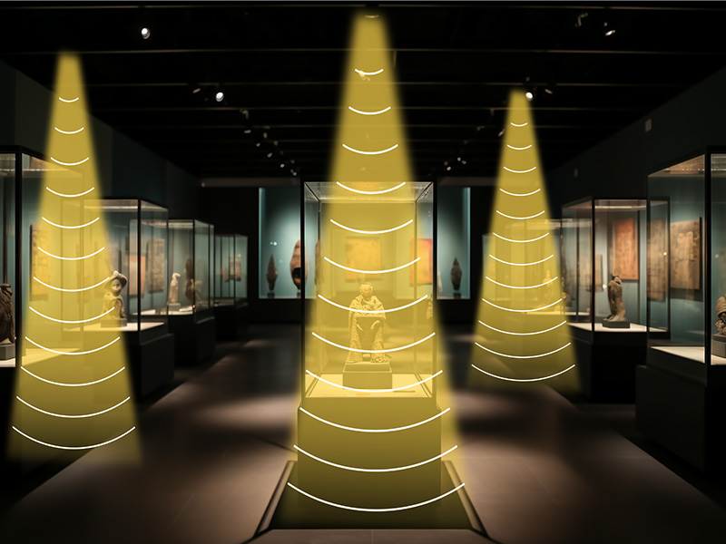 展覽館、博物館、畫廊、展廳等場(chǎng)景使用定向音箱