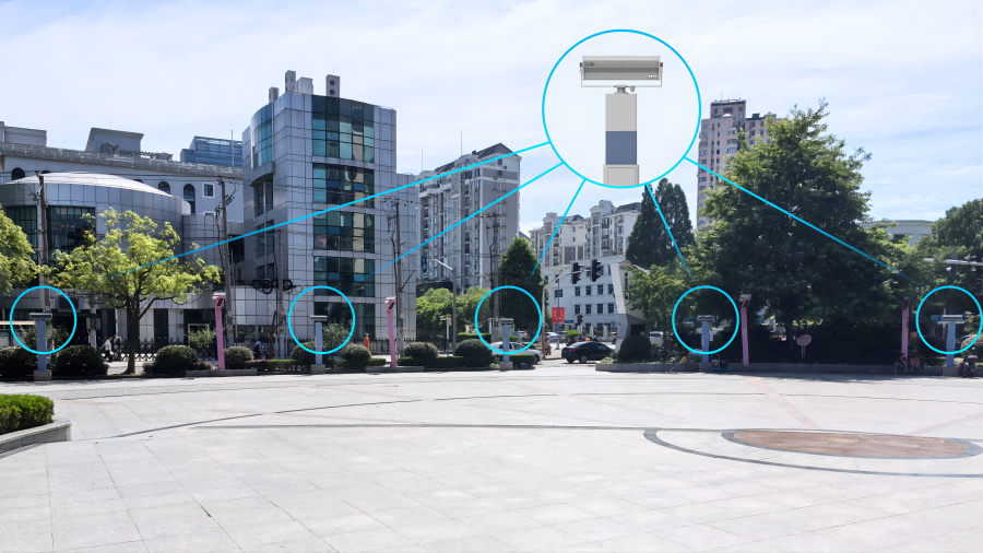 上海閔行區(qū)藝術館廣場的智慧廣場舞系統(tǒng)