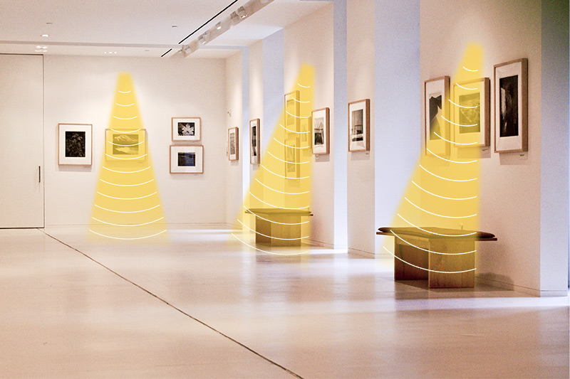 展覽館定向發聲，聲音分區，互不干擾